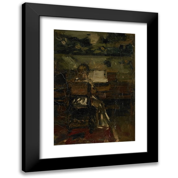 Jacob Maris 11x14 Black Modern Framed Museum Art Print Titled - Girl on the Piano (C. 1889)