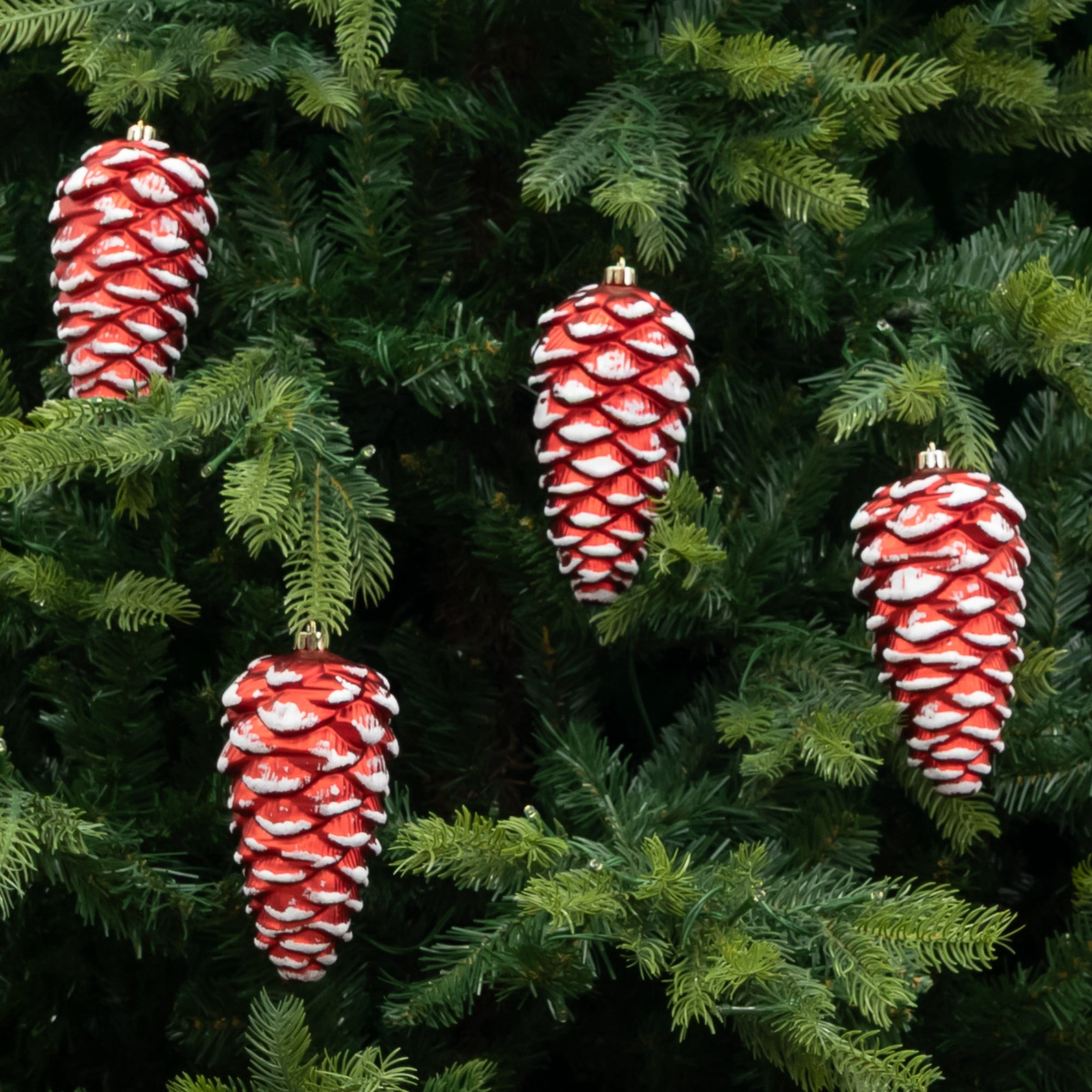 4-pc Christmas Pinecone Shatterproof Ornaments