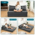 thumbnail image 4 of Hommpa Folding Sofa Bed Foldable Couch Bed Convertible Futon Chair with High Density Foam Filling with Pillow, Comfort Chair Bed for Living Room for Holiday Festival, Gray, Queen, 4 of 10