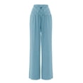 thumbnail image 6 of Ynynloco Womens Pants Elastic High Waist Lightweight Palazzo Pants for Women Casual Drawstring Lounge Wide Leg Pants Woman with Pockets, 6 of 6