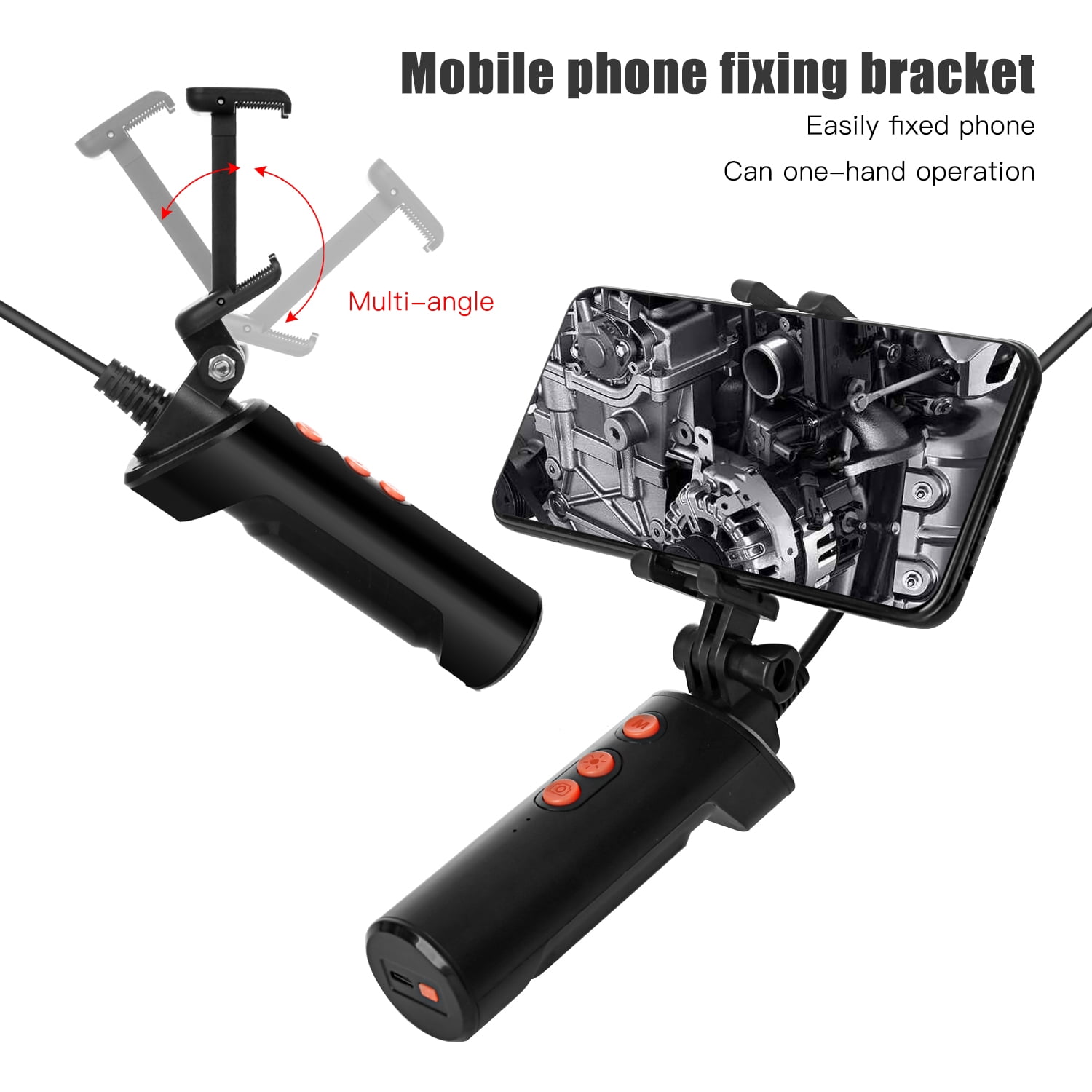1920P HD Dual-Camera Endoscope with 9 Adjustable LEDs, IP68 Waterproof Lens, 2600mAh Battery, and Wide Compatibility for iOS & Android-16.5FT
