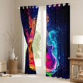 thumbnail image 3 of Homewish Gradient Music Guitar Black Out Curtains For Children Teens Adults,Geometric Honeycomb Curtains Pack of 2 (42x63 Each),Musical Instrument Bedroom Curtains,Ultra Soft Home Decor, 3 of 6