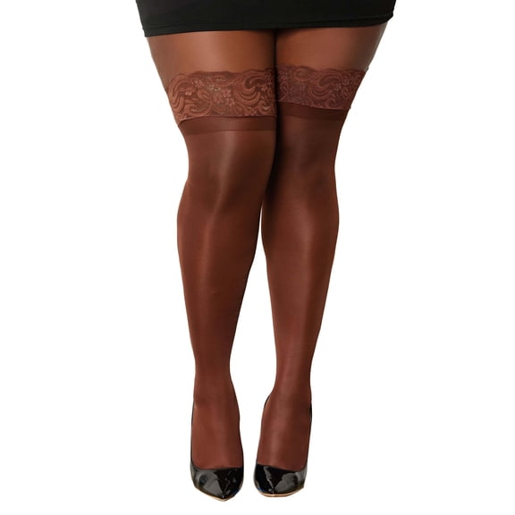 Plus Size Laced Stay-up Sheer Thigh High