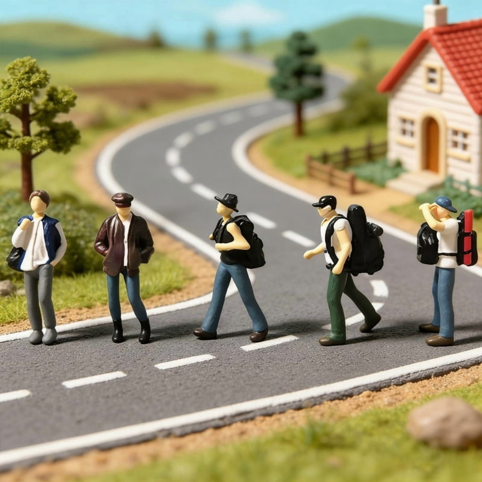1:64 Scale Hand Painted Resin Collectible Figure Miniature Model Accessories Realistic Backpackers Figure Model Gift