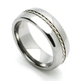 thumbnail image 2 of Men Women Tungsten Carbide Wedding Band Ring 8mm Comfort Fit Braided Silver Inlay Tungsten Ring, 2 of 3