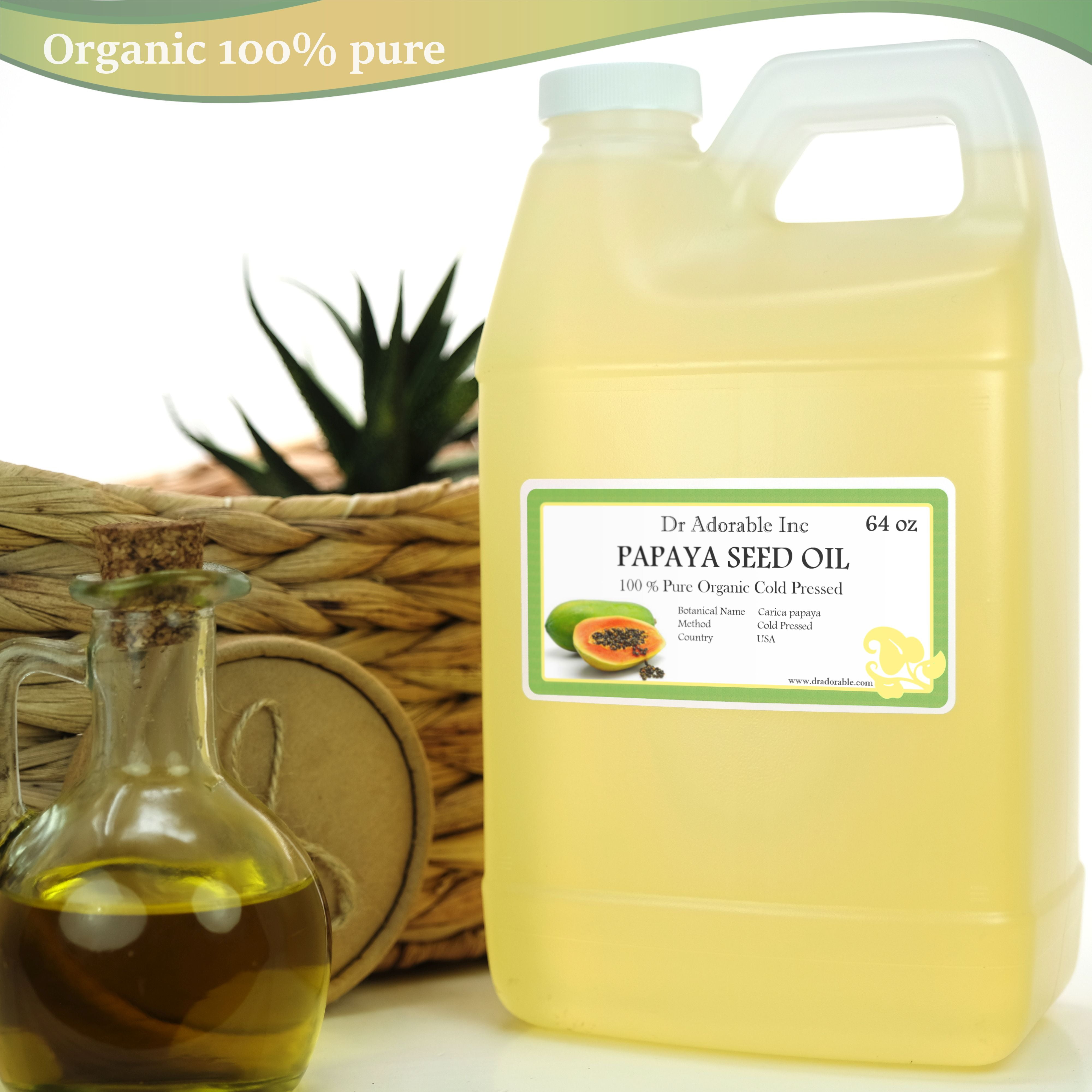 Dr. Adorable - 100% Pure Papaya Seed Oil Organic Cold Pressed Moisturizing Oil For Face Skin Hair - 64 oz