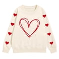 thumbnail image 5 of GiLiling Girls Preppy Heart Sweatshirt, Oversized Pullover Sweatshirt, Kids Fall Winter Long Sleeve Cute Trendy Hoodie with Pocket (Beige, 7-8 Years), 5 of 6