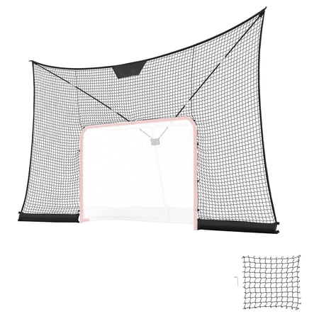KFFKFF 12x7 ft Hockey Goal Backstop Net, Durable and Lightweight Training Equipment with Extended Coverage, Easy to Assemble and Portable,Suitable for Backyard Practice for Youth and Adults(NET ONLY)