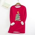 thumbnail image 1 of Meichang Chandail en Molleton en Polaire pour Femmes Grande Taille Graphique Arbre de Noël Doublé Sherpa Chandail en Molleton Chaud d'Hiver Manches Longues Col Rond Chandail Rouge m, 1 of 4