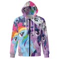 thumbnail image 6 of Unisex My Lit-tle Pony Zip Up Hoodies 3D Printed Pullover Hooded Sweatshirt with Pocket for Mens Womens, 6 of 8