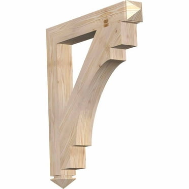 Ekena Millwork 5 1/2"W x 18"D x 22"H Merced Traditional Smooth Bracket, Douglas Fir