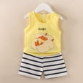 thumbnail image 2 of Toddler Boy Summer Outfit Short Sleeve Shirts Top and Casual Shorts Set Cute Kids Clothes 6-12 Months 12-24 Months 2t 3t 4t 5t 6t 7t 8t 9t Children 12-18 Months, 2 of 3