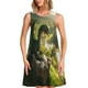 thumbnail image 1 of Fotbe Deep Forest Stone Green Dragon Vestido de Verano sin Mangas para Mujer – Vestido Midi Línea A, Estilo Camiseta Floral, Vestido Playero Casual y Fluido, 1 of 7
