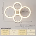 thumbnail image 2 of Modern LED Ceiling Light Dimmable Remote Control 4 Ring Ceiling Light 48W 4400LM, Ceiling Light for Living Room, Bedroom, Kitchen, Corridor, Balcony, Dining Room, White, 2800-7000K, 2 of 6