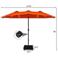 thumbnail image 2 of Patiojoy Parasol de Patio Extérieur à DEL Double Face de 15 Pieds avec Base Orange, 2 of 5