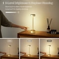 thumbnail image 7 of LED Rechargeable Cordless Aluminum Table Lamp, 3000K Warm White, 3 Settings Brightness, 4000mAh Battery Powered Operated Table Light, Modern Bedside Lamp, 7 of 7