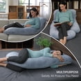 thumbnail image 6 of Yadala Pregnancy Pillows, U-Shape Full Body Maternity Pillow with Removable Cover for Adults Sleeping, 57 Inch, Grey & Black, 6 of 6