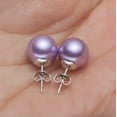 thumbnail image 4 of K-KED 925 Silver 8/10/12/14mm Round Natural multicolor Shell Pearl Stud Post Earrings-White-8 mm, 4 of 7