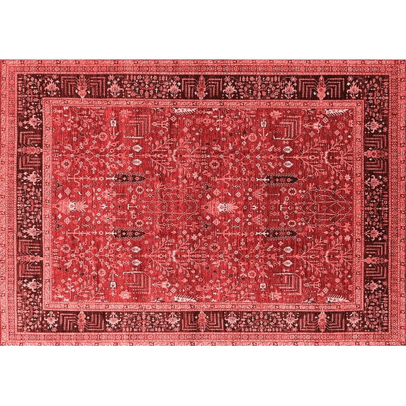 Ahgly Company Indoor Rectangle Oriental Red Industrial Area Rugs, 5' x 8'