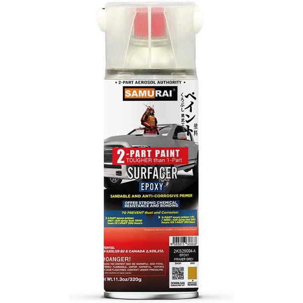 Samurai 2Part Spray Paint Epoxy Primer for Car Surfacer (Undercarriage Black, Pack of 1 Can