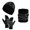 Black, variant on HNMKIU Men's Women's Winter Knitted Scarf And 3 Piece Set Warm Woolen Thick Outdoor Thermal Hat Neck Protector For Cold Weather Coffee - One Size
