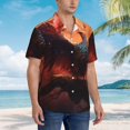 thumbnail image 4 of Haiem Sunset Blossoms Phoenix Perch Printed Hawaiian Shirt for Men - Men’s Casual Beach Summer Shirts - Stretch Fabric with Modern Fit-Large, 4 of 7