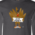 thumbnail image 4 of Inktastic Turkey Holding a Sign Says Eat Pizza Long Sleeve T-Shirt, 4 of 5