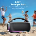 thumbnail image 5 of Outdoor Bluetooth Speaker, 80W Loud Speaker with Bass, Speakers Bluetooth Wireless with 24H Long Battery Life, IPX7 Waterproof, Speakers for Pool Beach Party, Portable Speaker with TWS (Black), 5 of 8