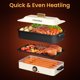 thumbnail image 5 of Olla de cocción lenta de gran capacidad antiadherente con tapa, sartén eléctrica 2 en 1 de 1400 W para parrilla y olla caliente con bolsa de transporte, cocina con temperatura ajustable (blanco), 5 of 5