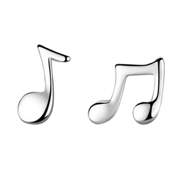 2 Pares Moda Music Note Studs Silver Music Notes Stud Earrings for Women Men and Girl Stud Earrings for Girls