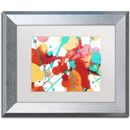 Trademark Fine Art 'Paint Party 6' Canvas Art by Amy Vangsgard, White Matte, Silver Frame