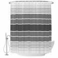 thumbnail image 2 of Gradient Grey Striped Waterproof Fabric Shower Curtain,Simple Farm Stripes Minimalist Waterproof Fabric Shower Curtain for Bathroom Curtains Bathtubs Shower Curtains with 12 Hooks Standard 66x72, 2 of 8