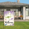 thumbnail image 3 of Joocar Welcome Dragonfly And Wisteria Linen Garden Flag For Spring Summer Home Outdoor Garden Yard Door Decor 12x18 Inch, 3 of 5