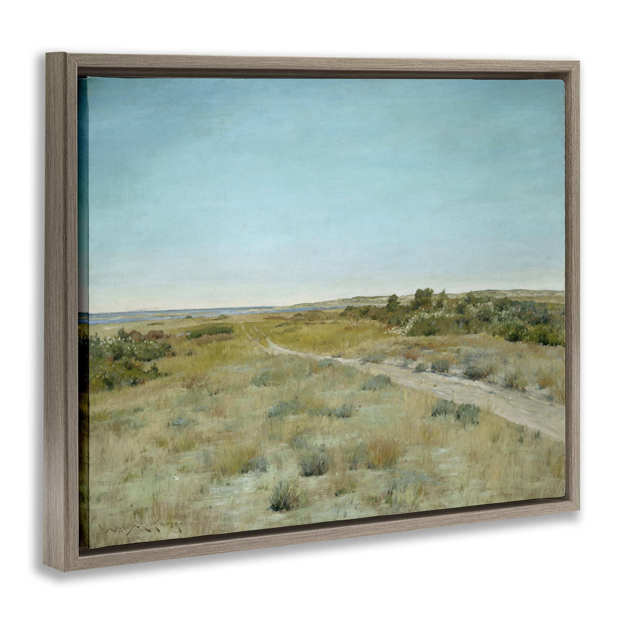 Stupell Industries Classic First Touch of Autumn Landscape & Nature Painting Brown Floater Framed Canvas Art Print Wall Art, 21 x 17
