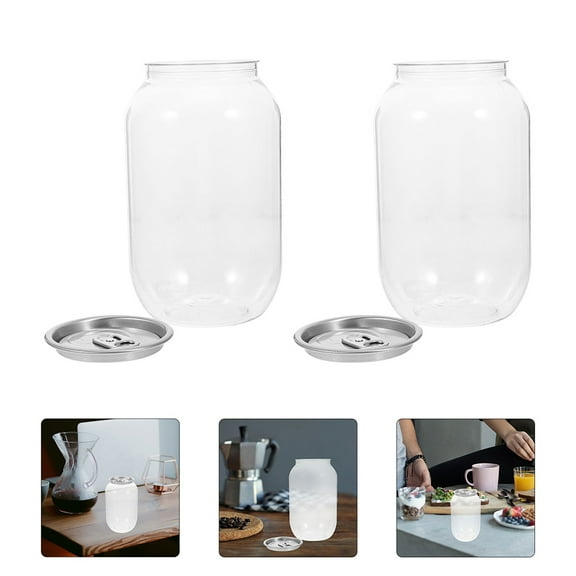 GOOHOCHY 5PCS Plastic Juice Bottles with Caps Empty Plastic Bottles Clear Drink Containers with Lids for Juicing Drinking and Other Beverages