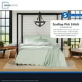 thumbnail image 6 of Mainstays King Comforter Set, All-Season, 5-Piece, Sage Pick Stitch Scallop, 6 of 15