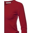 thumbnail image 4 of A2Y Women's Fitted Crew Neck Long Sleeve Pullover Classic Sweater Deep Burgundy S, 4 of 5