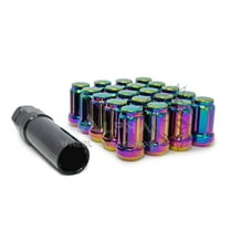 24 Neo Chrome 6 Spline Lug Nuts m12x1.5 Fits 2004-2014 Chevy Colorado   1 Key