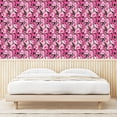 thumbnail image 3 of Ambesonne Pink Floral Peel & Stick Wallpaper for Home, Cherry Blossoms Roses, 13"x72", Magenta Green and Black, 3 of 5