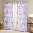 thumbnail image 2 of Homewish Girls Cute Alpaca Blackout Curtains Set of 2 (52x84 Each),Cartoon Animal Window Curtains,Geometric Plaid Curtains and Drapes,Love Heart Home Decor, 2 of 6