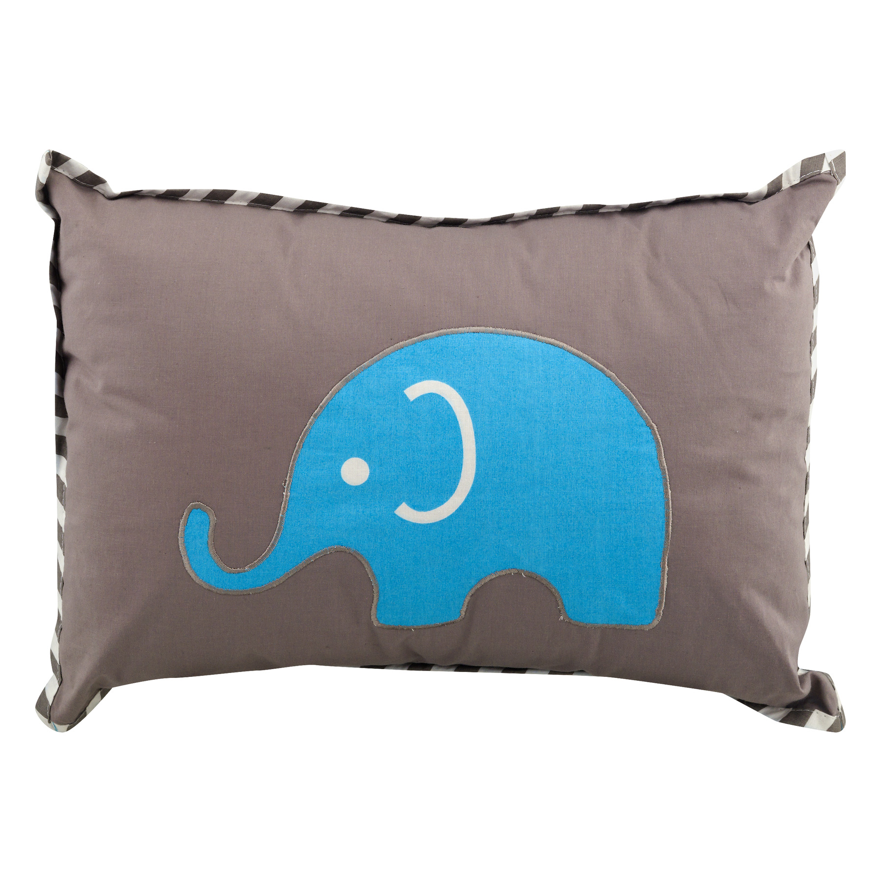 Bacati Decorative Pillow Aqua/Lime/Grey Elephants, 1.0 CT