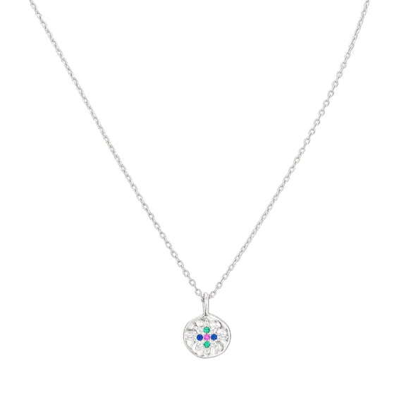 SEOL GOLD CZ Star Medallion Necklace Sterling Silver 925
