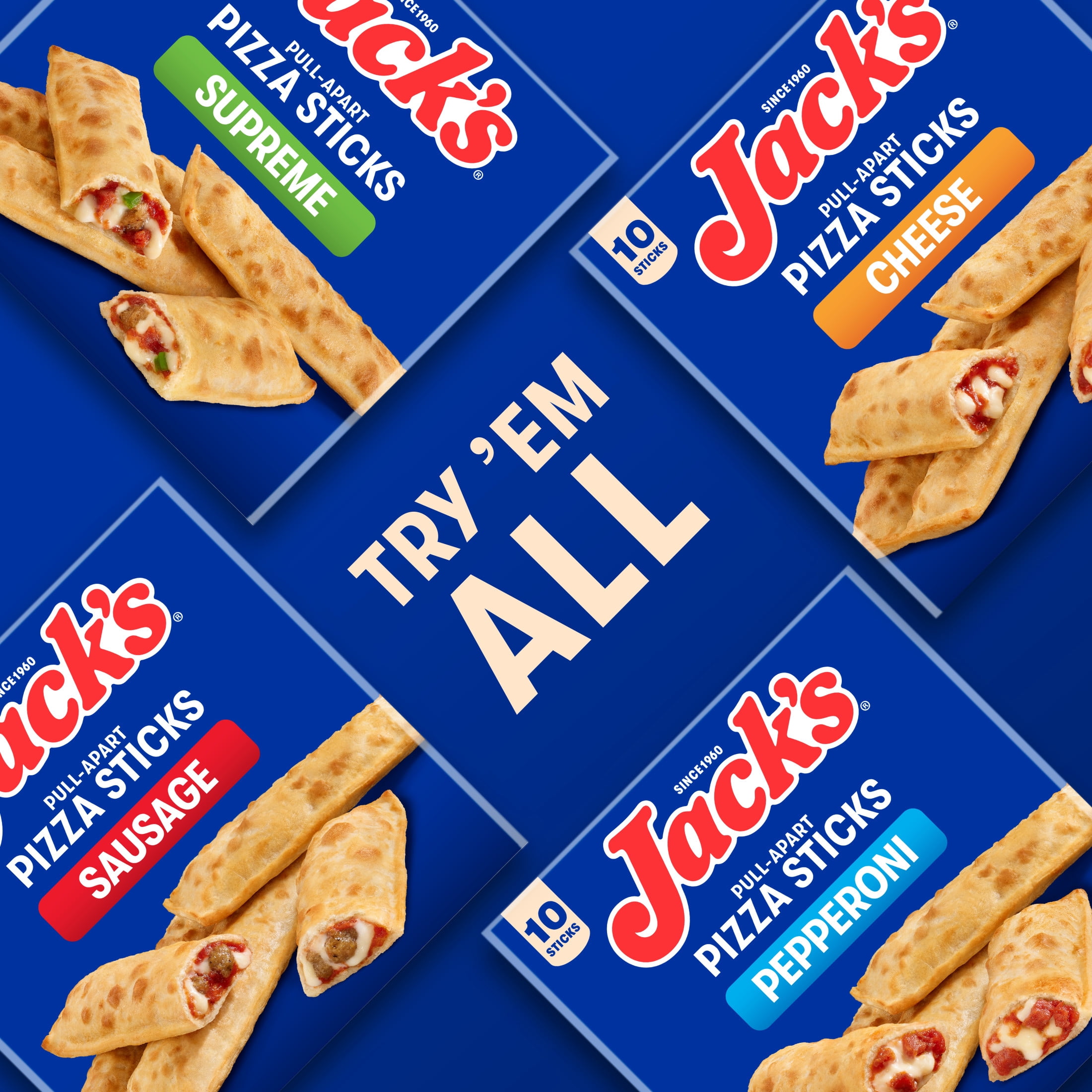 Jack's Cheeseburger Stick Snacks, 20 oz Box (Frozen)