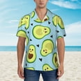 thumbnail image 2 of Pofeuu Avocado and Hearts Print Hawaiian Shirt for Men Sleeves Casual Button Down Summer Beach Dress Shirts T-Shirts,X-Large, 2 of 7