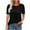 Black, variant on BLVB Womens Summer Tops Trendy Lace Short Sleeve Tshirts Shirts Crew Neck Pleated T Shirts Fashion Clothes
