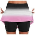 thumbnail image 2 of FASHOFT Tennis Skirts For Women Gradient Color Elastic Double Layer Skort With Pockets For Daily Fitness And Sports Wear Womens Athletic Skirt Light Pink, 2 of 6