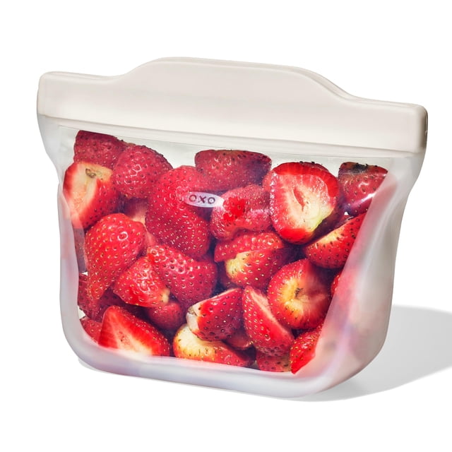OXO Good Grips Bolsa reutilizable de silicona – Snack Stand-Up (12 onzas) – Avena