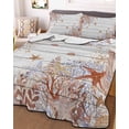 thumbnail image 3 of Quilts Queen Size Bedding Set, Orange Coastal Lightweight Quilted Comforter, Beach Nautical Coral Starfish Vintage Soft Reversible Bedspread Coverlet with Pillow Covers for All Season, 90" x 96", 3 of 7