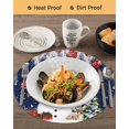 thumbnail image 3 of 13 Inch Round Placemats Set of 6, Navy Blue Christmas Non Slip Heat Insulation PP Table Mats, Snowman Xmas Balls Pine Needle Tree Washable Place Mats for Kitchen Dining Party Table Decor, 3 of 7