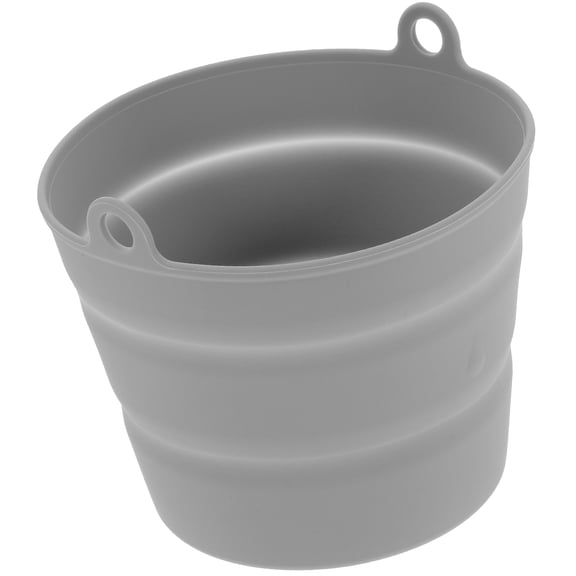 PBPBOX Grey Silicone Reusable Folding Bucket Grill Oil Bucket Liner with Adjustable Height for Home Use